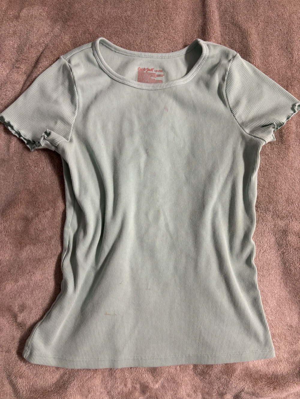 Cat & Jack Light Mint Ribbed Short Sleeve Tee